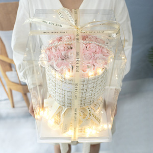 Flores de Jabón Personalizadas para el Día de San Valentín, 19 Rosas, Ramos de Regalo de Cumpleaños, Orquídeas de Hielo Triturado para Esposa, Novia - Product Image 2