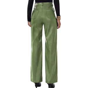 <span class=keywords><strong>Pantaloni</strong></span> HANO in <span class=keywords><strong>Ecopelle</strong></span> di Alta Qualità per Donna, Traspiranti, Tinta Unita, con Tasche, Vita Alta, Gamba Larga, Leggings Aderenti - Product Image 6