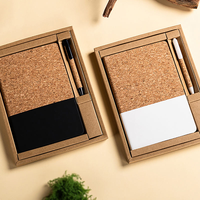 Nouveau produit : Ensemble de carnet de notes de bureau personnalisé avec couverture en bois de liège A5, stylo et boîte