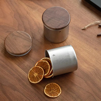 Ensemble de boîtes de rangement hermétiques pour la cuisine en acier inoxydable personnalisées avec couvercle en bois