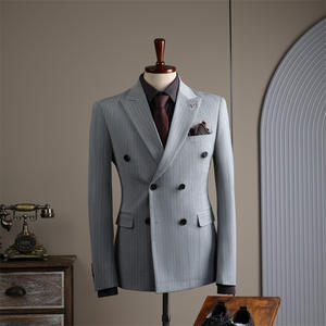<span class=keywords><strong>Costume</strong></span> Rayé Blanc et Abricot Sur Mesure à Double Boutonnage pour <span class=keywords><strong>Homme</strong></span>, Tenue Décontractée, Mariage, Affaires, Coupe Slim - Product Image 6