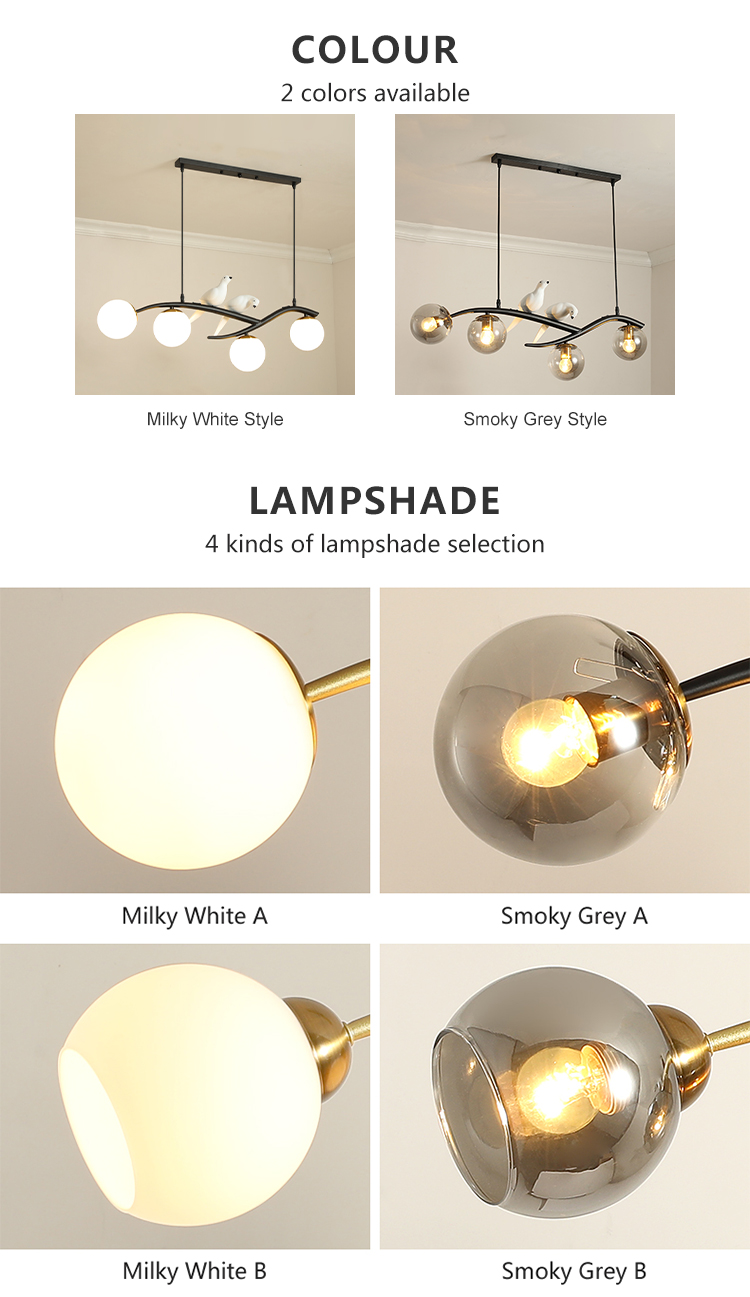 High Brightness Glass Metal Bar Club Home 20W Modern e27 Pendant Lamp