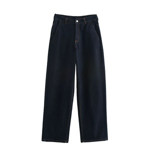 Denimblaue, atmungsaktive Jeans mit mittlerer Taille, gerader Schnitt, Vintage-Stil, lässige Mode, volle Länge, Reißverschluss für Damen, Frühling, Sommer, Herbst - Product Image 1