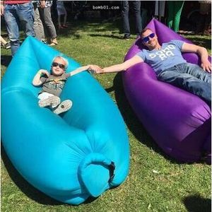 <b>Inflatable</b> Air <b>Sofa</b> Purple 260x70 Cm Portable Outdoor Beach Sleeping Bag Quick Inflate Foldable Air Mattress - Product Image 3
