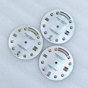 Luxurious stainless steel movement case with pearl pattern on the watch <b>face</b> and metal watch parts and accessories - Product Image 2