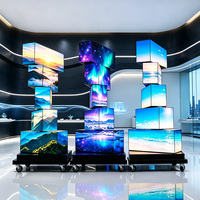 Pantalla LED Giratoria Portátil con Soporte de Piso, Precio de Fábrica, Pantalla LED Giratoria de 360 Grados para Publicidad Digital con Ruedas