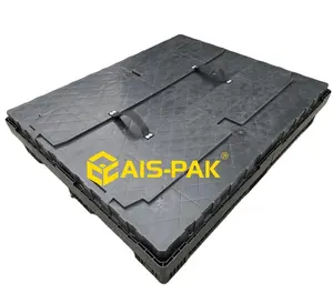 Injection three runners plastic pallet and lid for foldable bulk container, pallet sleeve pack box