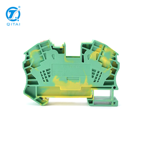Bloc de bornes industriel QPT-16PE à branchement rapide sur rail DIN, pour courant élevé, avec cage à ressort à 2 contacts pour câbles électriques - Product Image 3
