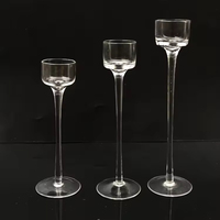 Candélabre en cristal transparent, élégant porte-bougie, décoration de centre de table pour mariage, Saint-Valentin, fêtes et événements