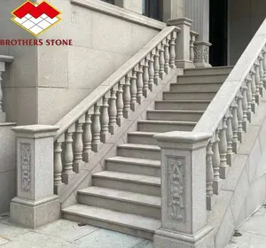 Moderne Granit-Stein-Handläufe glänzende Außenhandläufe Geländer für Heimdekoration Säulen-Treppen
