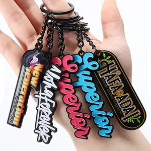 Werks-Werbe schlüssel anhänger 2d 3D Soft Emaille Letter Key rings Metall Custom Logo Harz Epoxy Schlüssel anhänger Großhandel