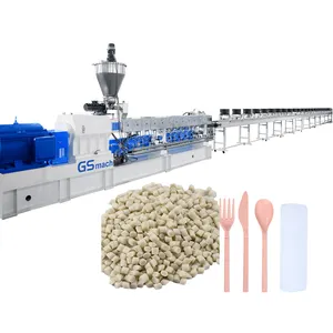 PBAT+cassava dry granulation line PLA Bioplastic Raw Material Making Machine for Degradable Tableware