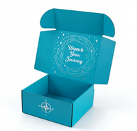 Boîtes d'expédition en carton ondulé avec logo personnalisé, boîtes-cadeaux en papier de luxe, emballages bleus