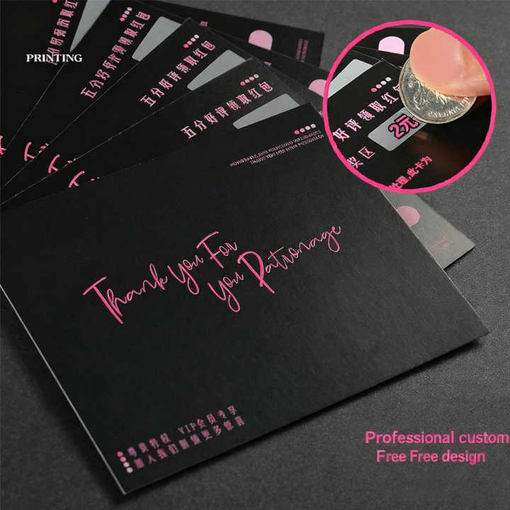 Scratch Card Custom Raffle Prizes Digital Printing logo Theme Content ...