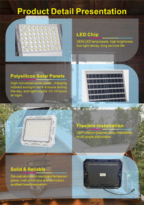 Projecteurs solaires 100 Watts, lampe solaire extérieure 100w, lumière de jardin étanche, projecteur solaire - Product Image 4