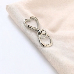 Fermoirs à ressort pivotants en métal, clips à pression, porte-clés en forme de cœur, boucles de suspension DIY, porte-clés, boucles de suspension, accessoires pour sacs - Product Image 2