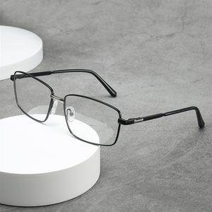 Gafas de ordenador de primera calidad para hombre, bisagra elástica rectangular antiluz azul, armazones de Metal dorado marrón, ópticos Por Mayor - Product Image 1