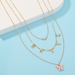 Collier papillon couches pour filles, chaîne de bijoux bon marché, vente en gros, nouvelle mode - Product Image 4