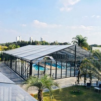 Tente de réception élégante et classique en alliage d'aluminium avec revêtement noir pour les expositions et les banquets