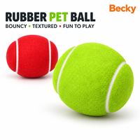 Vente en gros de balles à mâcher souples pour chiens, jouets pour chiens avec logo personnalisé imprimé, balles de sport en caoutchouc colorées, balles de tennis pour l'entraînement en plein air