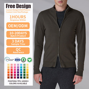 Customized High Quality Warm Top Anti-Pilling <b>Long</b> Sleeved Winter Zipper Sweater Knit Cotton <b>Cardigan</b> <b>for</b> <b>Men</b> - Product Image 2