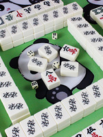 Evde Oynanan Mahjong Taşları Sevimli Karikatür Panda Mahjong 42/44 İnternet Ünlüsü Sevimli Parti Hediye Kutusu