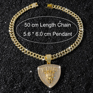 Personalization Simple Design Shine Alloy Shield Lion Head <b>Animal</b> Pendant Necklace Hiphop Mens Necklace Wholesale Jewelry Trendy - Product Image 5