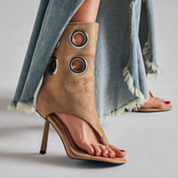 Sandales d'été à talons pour femmes, design personnalisé, avec détails anneaux, chaussures élégantes