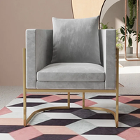 Fauteuils de détente Wing Gold, ensemble de meubles nordiques de luxe, fauteuil moderne en velours et métal, canapés d'appoint pour salon