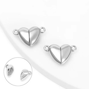 AA01107 magnete a forma di cuore gioielli fibbia a forma di cuore amanti del braccialetto fai da te chiusura lucidata per braccialetto <span class=keywords><strong>coppia</strong></span> fai da te - Product Image 4