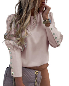 春のプラスサイズのオフィスレディースエレガントなボタンシャツブラウス女性カジュアル長袖トップス服 - Product Image 5