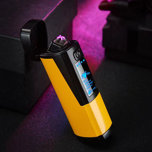 JIA XIN Bật Lửa Điện <span class=keywords><strong>USB</strong></span> Bật Lửa Plasma Hai Vòng In Hình Ngón Tay Bật Lửa Thuốc Lá Kim Loại Chống Gió Quà Tặng Cho Nam - Product Image 3