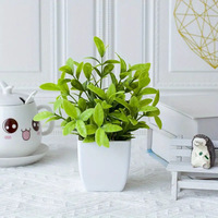 Petite Plante Artificielle Eucalyptus Bonsaï Artificiales Mini Vert En Plastique Faux Ornement pour La Maison Salon Table Top Décoration