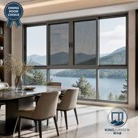 Ventanas Corredizas Horizontales Modernas de Aleación de Aluminio con Doble Acristalamiento y Aislamiento Térmico, Diseño a Prueba de Viento para Hoteles, Villas y Comedores