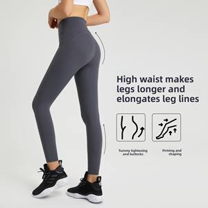 Automne femmes haute élastique pêche hanche sans couture Fitness Yoga pantalon <span class=keywords><strong>DL221</strong></span> sport hanche ascenseur Leggings pas d'embarras brossé - Product Image 3