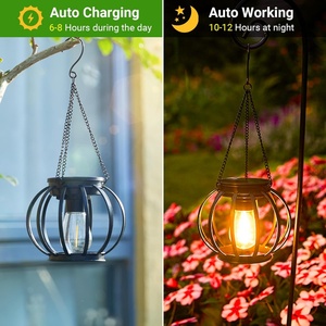 Nueva Lámpara Solar LED para Jardín, Luz Blanca Cálida, Farol Colgante de Hierro para Patio, Camino, Césped, Decoración, Resistente al Agua IP65 - Product Image 3