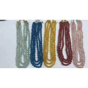 Collar de Piedras Naturales M.Y.GEMS, 3 Capas, Multicolor, Verde, Amarillo, Cuarzo Semiprecioso, Jade, Cuentas Ovaladas Lisas, Multihilo - Product Image 4