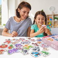 Rompecabezas de dibujos animados para niños, juguete de aprendizaje con caja de embalaje, impresión personalizada, barato