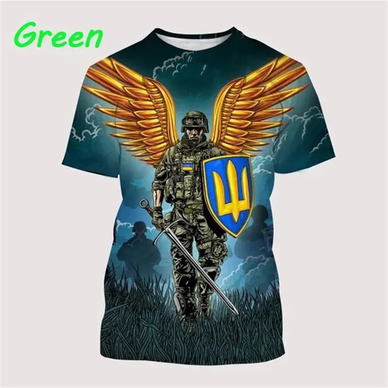 나는 우크라이나 3D 인쇄 반소매 패션 캐주얼 우크라이나 애국 테마 스트리트웨어 남여 공용 티셔츠 티셔츠 스트리트웨어 느슨한