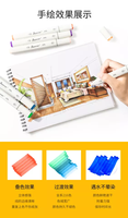 Vente chaude 216 Couleur Thin Line Alcohol Marker Pen Écriture à double tête avec Fine Flat Nib Non effaçable Permanent InkRetention