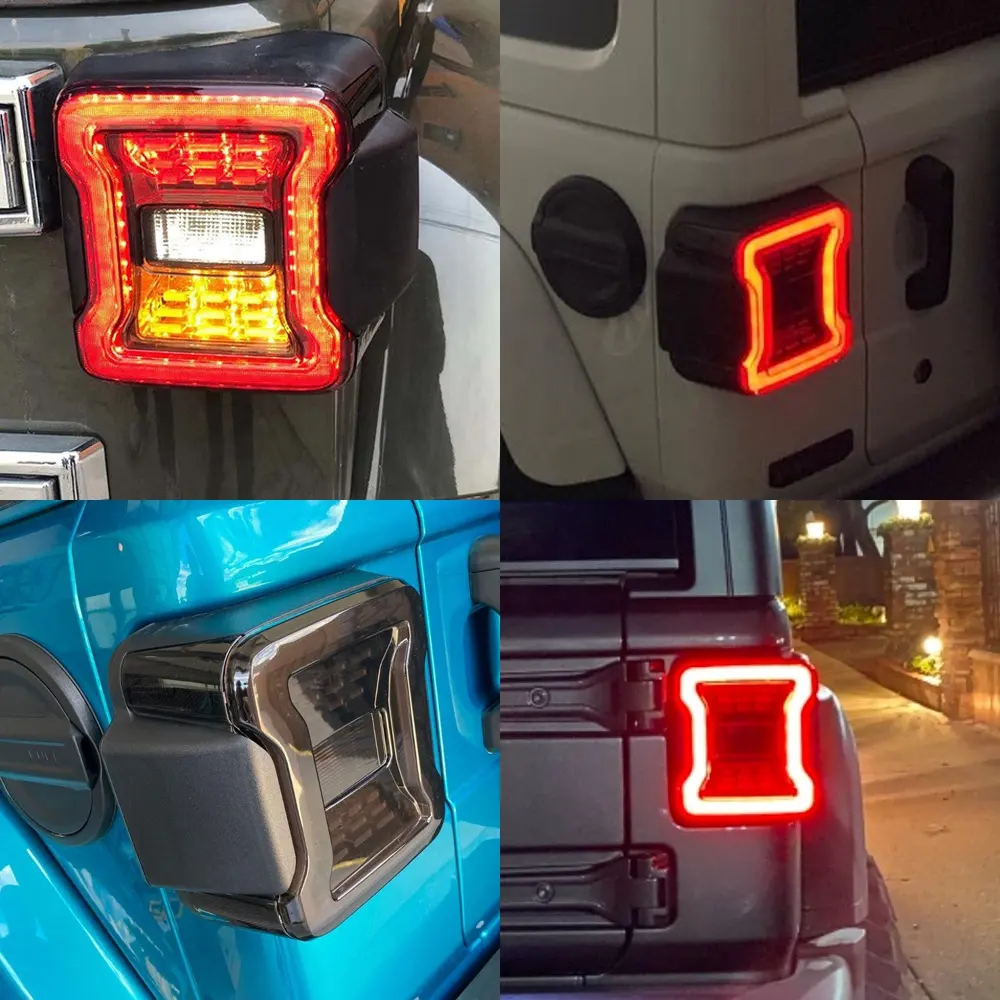 Luci di coda a LED per Jeep JK JKU Sport/Sahara/Rubicon 2007-2017 lente di fumo illimitata