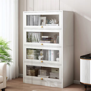 핫 세일 나무 책꽂이 유리 문 사무실 나무 수납 책꽂이 거실 홈 공간 절약 베젤 수납 선반 - Product Image 3