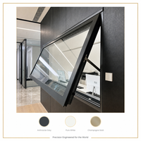 Fenêtre à ouverture verticale sur mesure OEM, cadre fin, double vitrage trempé, NFRC CE AS2047, pour cuisine extérieure et appartement