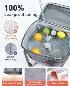Soft Sided Cooler Bag Insulated Large Collapsible Lunch Cooler Bag Coolers for Picnic Beach Hiking Camping Work Travel Trip - Product Image 4