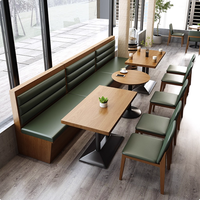 Sièges en cuir pour restaurant, chaises en bois brun, canapé en bois rétro, table et chaises pour restaurant de restauration rapide, restaurant de sushis