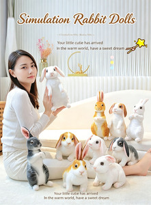 Vente en gros et personnalisation OEM/ODM : Peluche Lapin de Pâques, jouet en peluche réaliste avec oreilles souples, adorable lapin en peluche, poupée lapin mignonne - Product Image 2