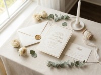 Tarjetas de Invitación de Boda de Papel de Algodón de Lujo Qiaohan, 600 g/m², con Relieve Floral Barroco Personalizado, Lámina Dorada, Juego Personalizado