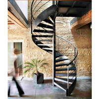 Escalier en spirale pour Villa, extérieur, intérieur, couleur noire, Design d'escalier en fer forgé