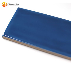 Promozione 20% di Sconto Piastrelle Subway <span class=keywords><strong>Blu</strong></span> Lucide con Superficie Sagomata 100x300mm Piastrelle in Ceramica per Soggiorno - Product Image 3