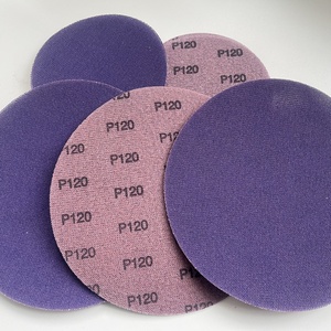 <span class=keywords><strong>Ponceuse</strong></span> à mailles céramiques violette de 5 pouces (<span class=keywords><strong>125</strong></span> mm), avec dos brossé, adaptée au ponçage du <span class=keywords><strong>bois</strong></span>, des murs et des meubles. - Product Image 4